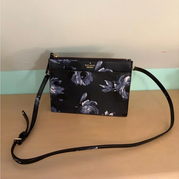 Kate Spade Black and Blue Floral Crossbody Bag and Wallet - Picture 2 of 8